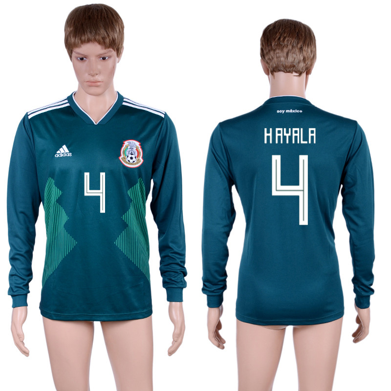 Mexico 4 HAYALA Home 2018 FIFA World Cup Long Sleeve Thailand Soccer Jersey