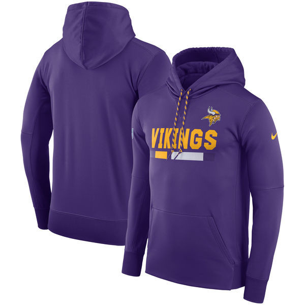 Minnesota Vikings Team Name Performance Pullover Hoodie Purple