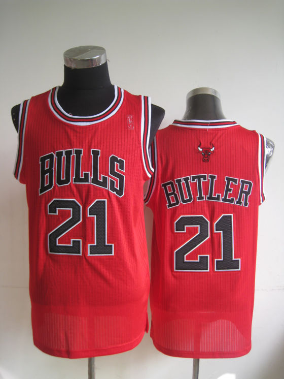 NBA Chicago Bulls 21 Jimmy Butler Authentic Red Jersey