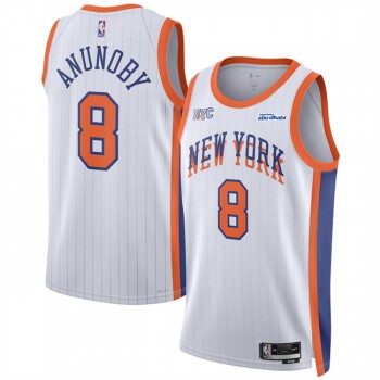NBA Knicks 8 OG Anunoby White 2024 25 City Edition Nike Jersey