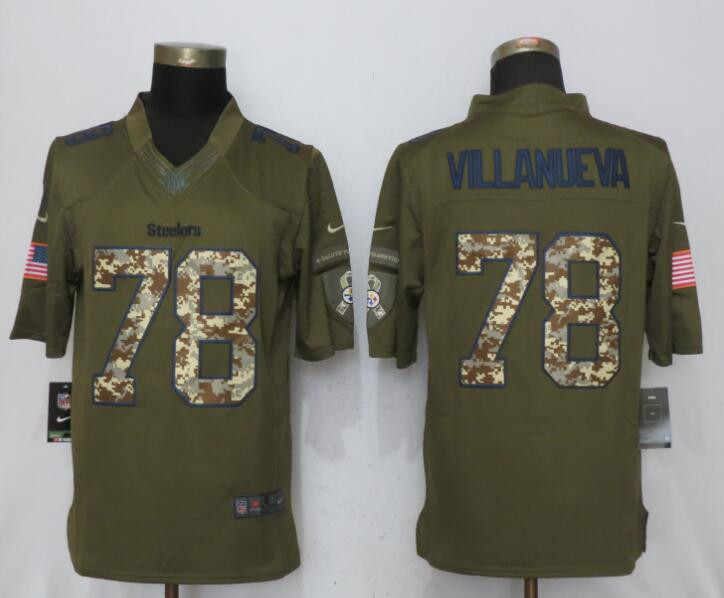 NEW Pittsburgh Steelers 78 Villanueva Salute To Service Limited Jersey