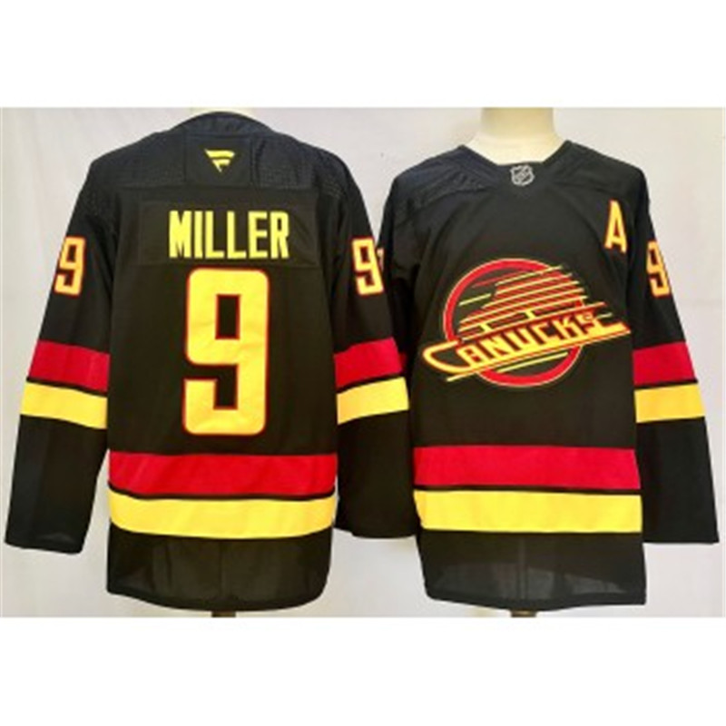 NHL Canucks 9 Miller Black 2024 New Fanatics Jersey