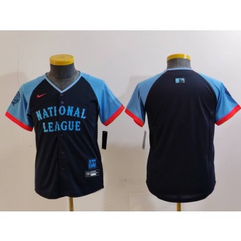 National League Blank Black 2024 All Star Nike Cool Base Youth Jersey
