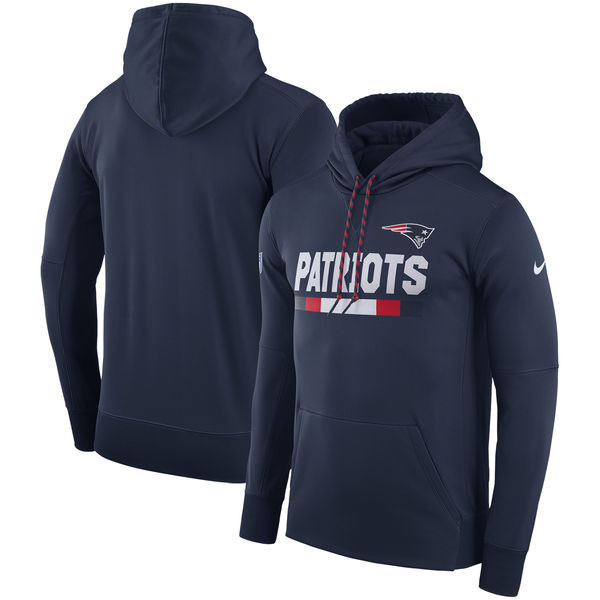 New England Patriots Team Name Performance Pullover Hoodie Navy