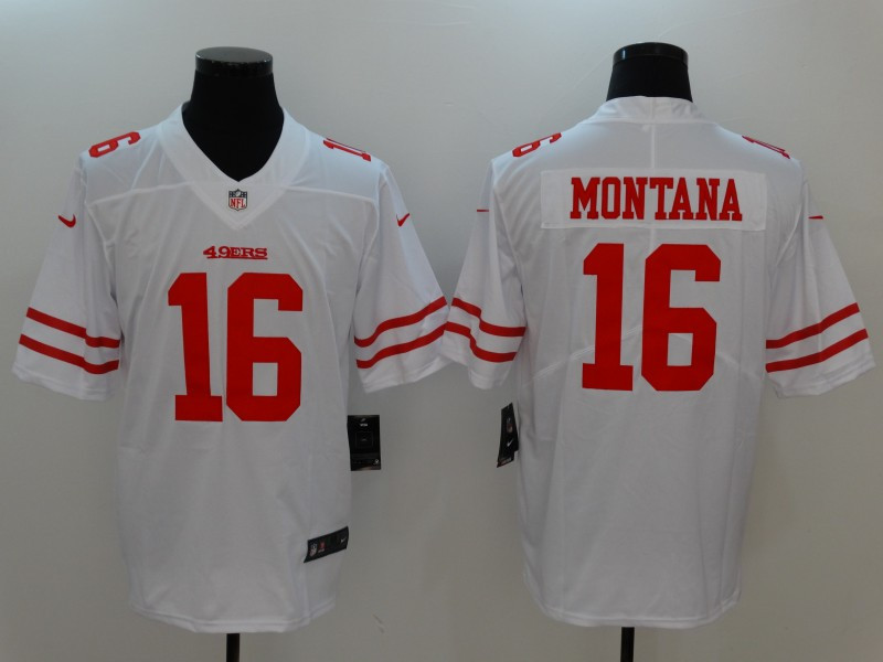 49ers 16 Joe Montana White Vapor Untouchable Player Limited Jersey