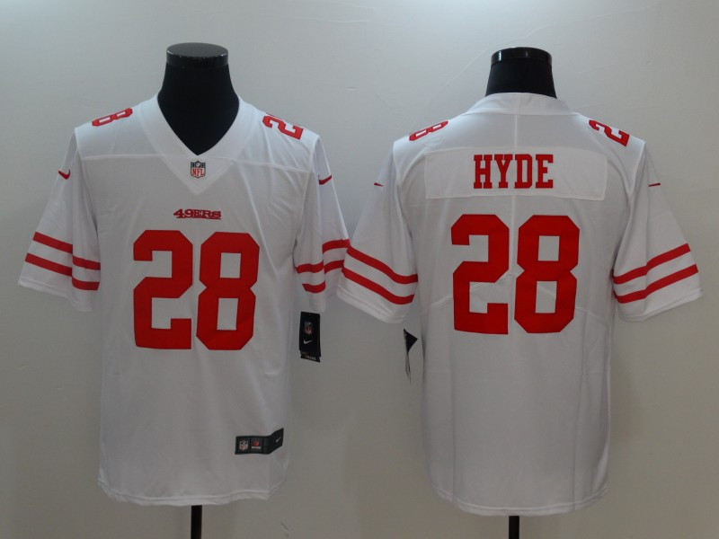 49ers 28 Carlos Hyde White Vapor Untouchable Player Limited Jersey