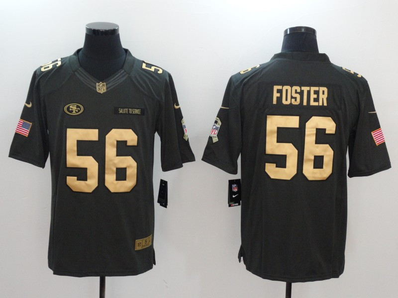49ers 56 Reuben Foster Anthracite Gold Salute To Service Limited Jersey