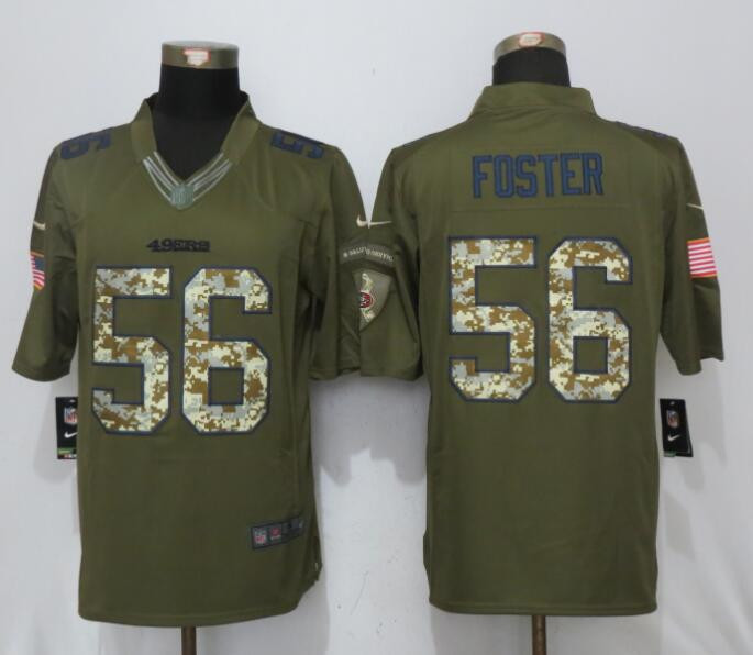 49ers 56 Reuben Foster Green Salute to Service Limited Jersey