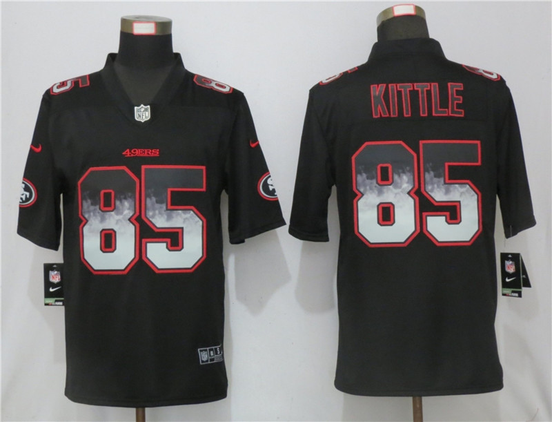 Nike 49ers 85 George Kittle Black Arch Smoke Vapor Untouchable Limited Jersey