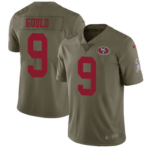 49ers 9 Robbie Gould Olive Salute To Service Limited Jersey