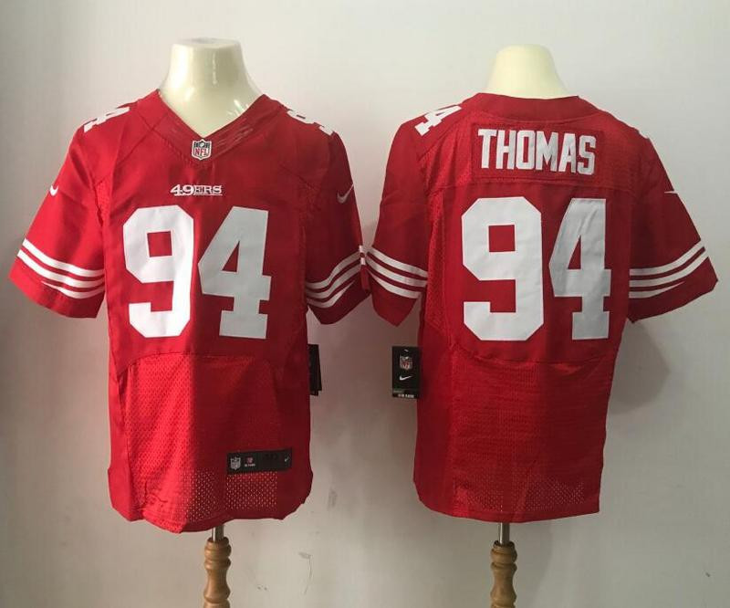 49ers 94 Solomon Thomas Red Elite Jersey