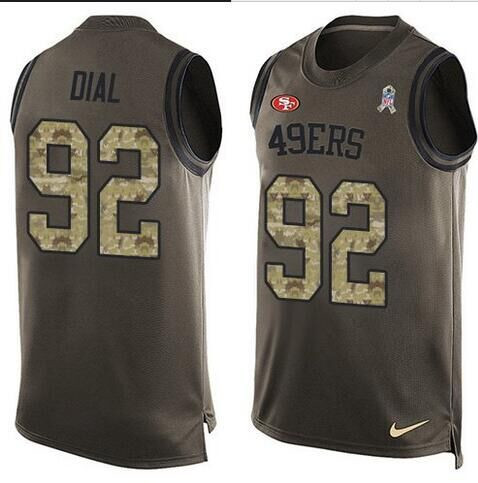 49ers Quinton Dial Olive Green Salute to Service Player Name & Number Tank Top