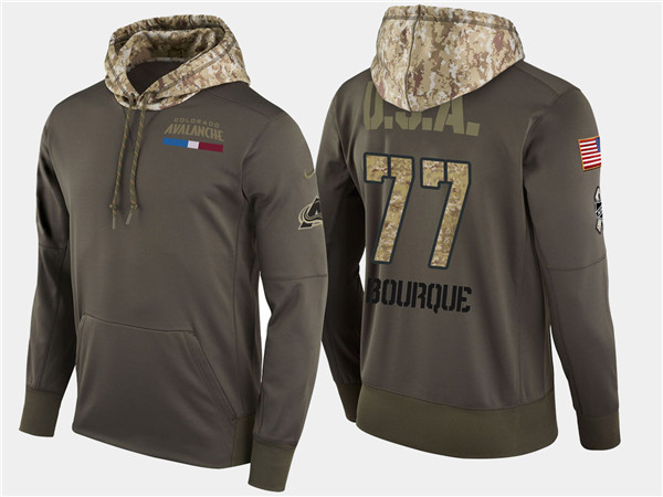 Aavalanche 77 Ray Bourque Retired Olive Salute To Service Pullover Hoodie