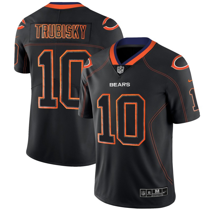 Bears 10 Mitchell Trubisky Black Shadow Legend Limited Jersey