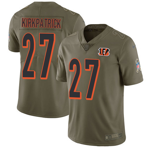 Bengals 27 Dre Kirkpatrick Olive Salute To Service Limited Jersey