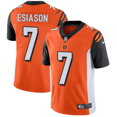 Bengals 7 Boomer Esiason Orange Vapor Untouchable Player Limited Jersey