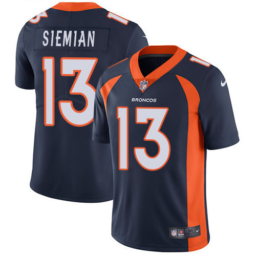 Broncos 13 Trevor Siemian Navy Vapor Untouchable Player Limited Jersey