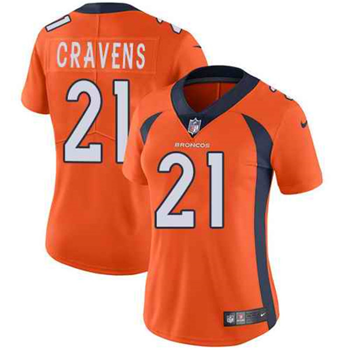 Broncos 21 Su'a Cravens Orange Women Vapor Untouchable Limited Jersey