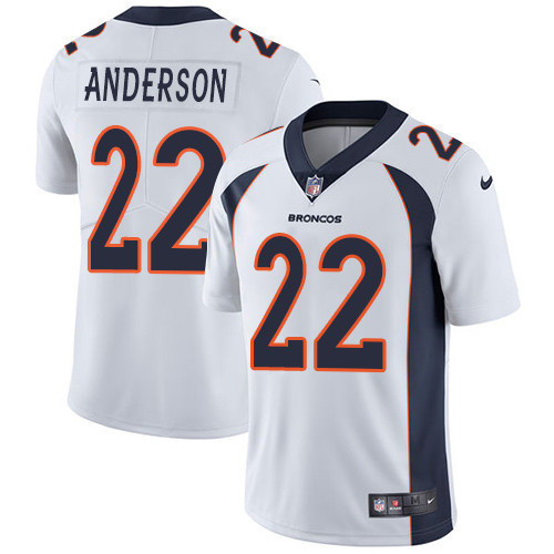 Broncos 22 C.J. Anderson White Vapor Untouchable Player Limited Jersey