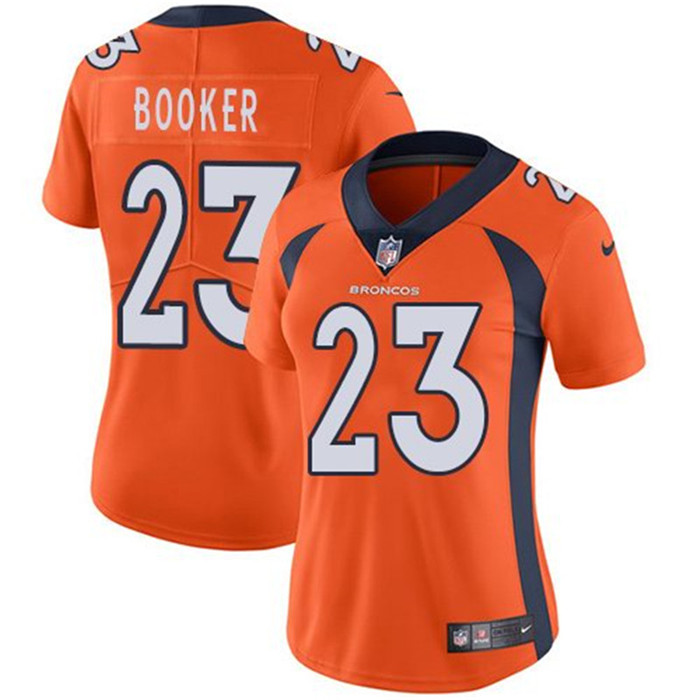 Broncos 23 Devontae Booker Orange Women Vapor Untouchable Limited Jersey