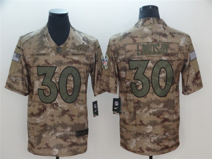 Broncos 30 Phillip Lindsay Camo Salute To Service Limited Jersey