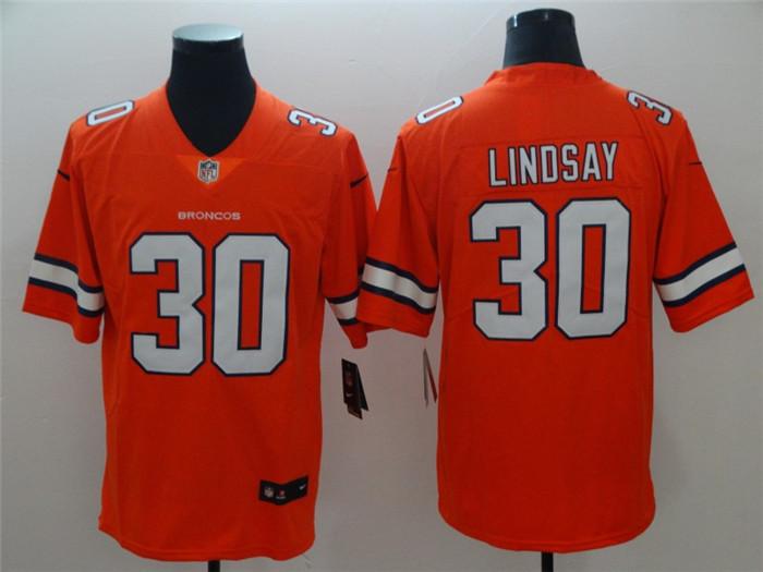 Broncos 30 Phillip Lindsay Orange Color Rush Limited Jersey