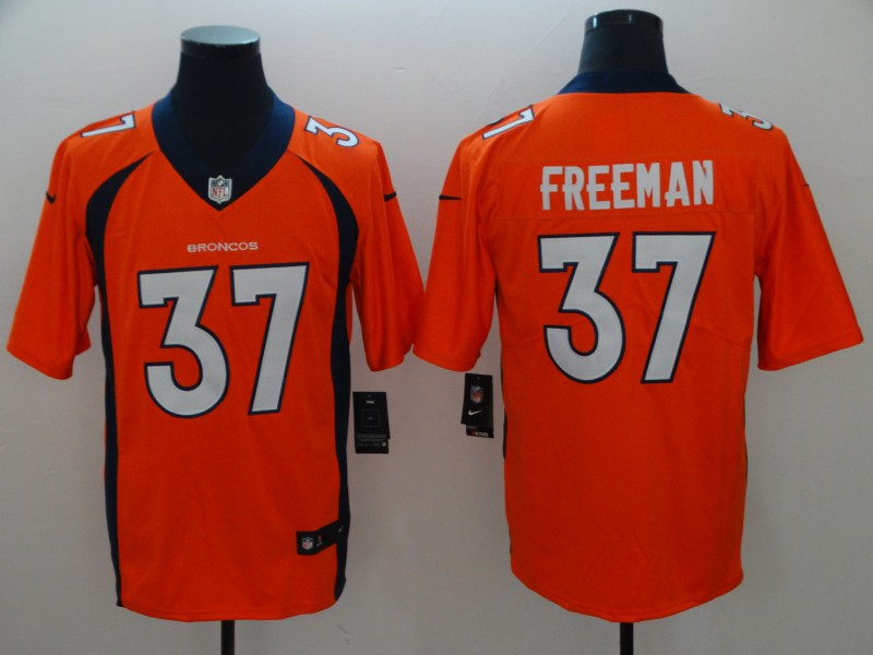 Broncos 37 Royce Freeman Orange Vapor Untouchable Limited Jersey