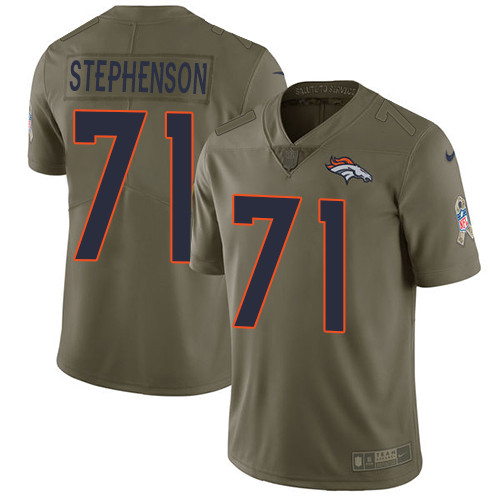 Broncos 71 Donald Stephenson Olive Salute To Service Limited Jersey