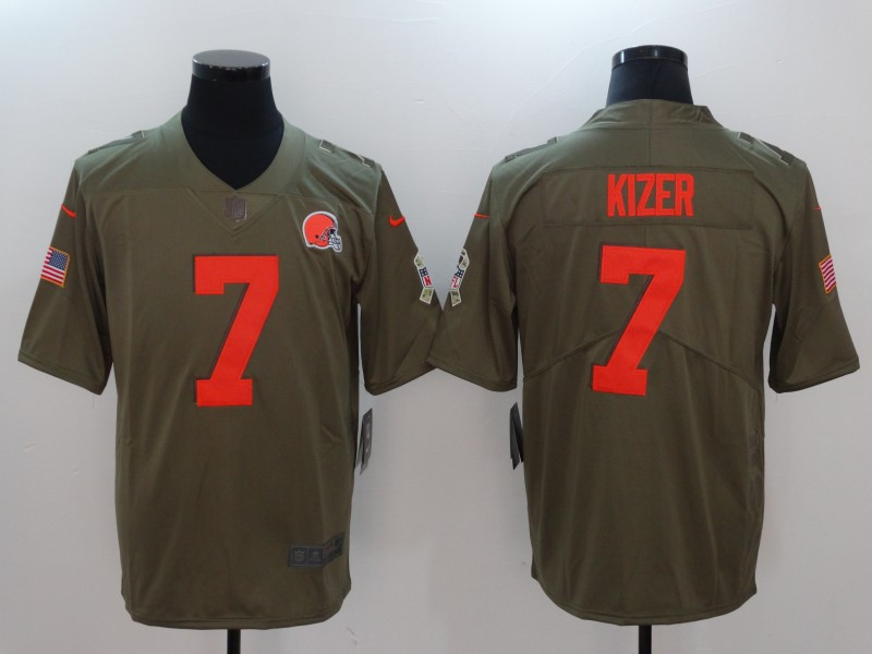 Browns 7 DeShone Kizer Olive Salute To Service Limited Jersey