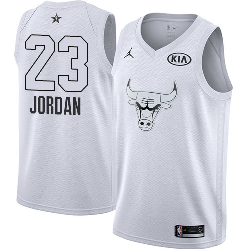 Bulls #23 Michael Jordan White NBA Jordan Swingman 2018 All Star Game Jersey