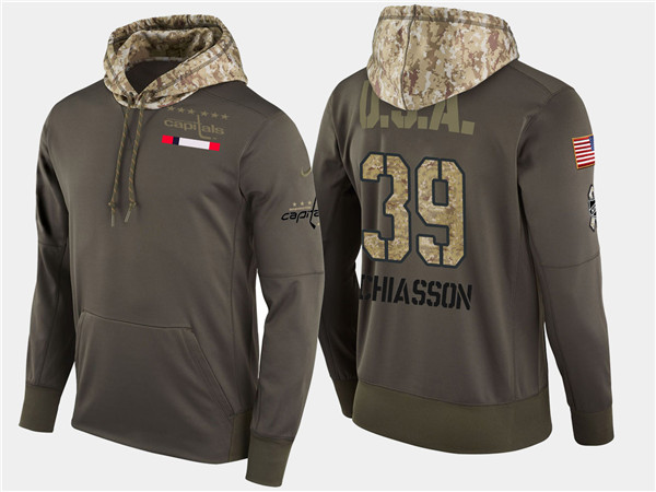 Capitals 39 Alex Chiasson Olive Salute To Service Pullover Hoodie