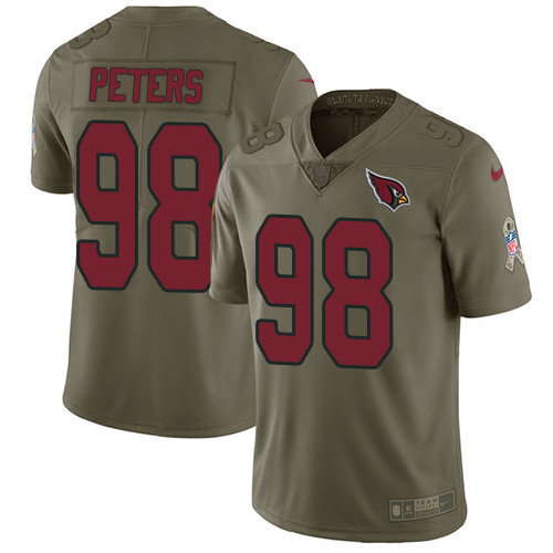 Cardinals 98 Corey Peters Olive Salute To Service Limited Jersey