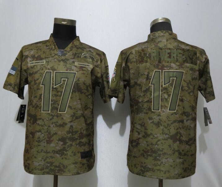  Chargers 17 Philip Rivers Camo Women Salute To Service Limited Jersey