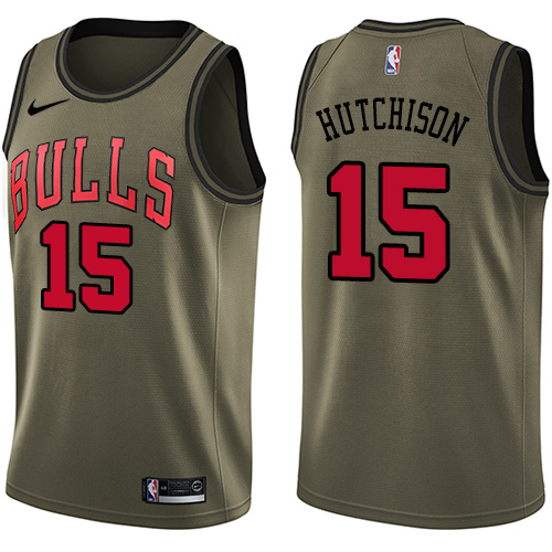 Chicago Bulls #15 Chandler Hutchison Green NBA Swingman Salute to Service Jersey