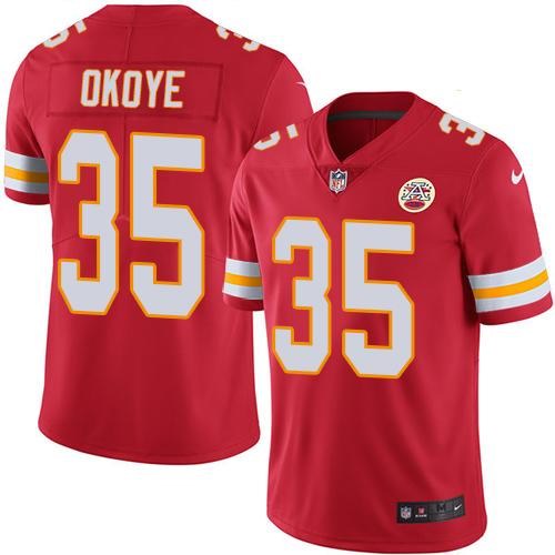 Chiefs 35 Christian Okoye Red Vapor Untouchable Limited Jersey