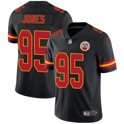 Chiefs 95 Chris Jones Black Vapor Untouchable Limited Jersey