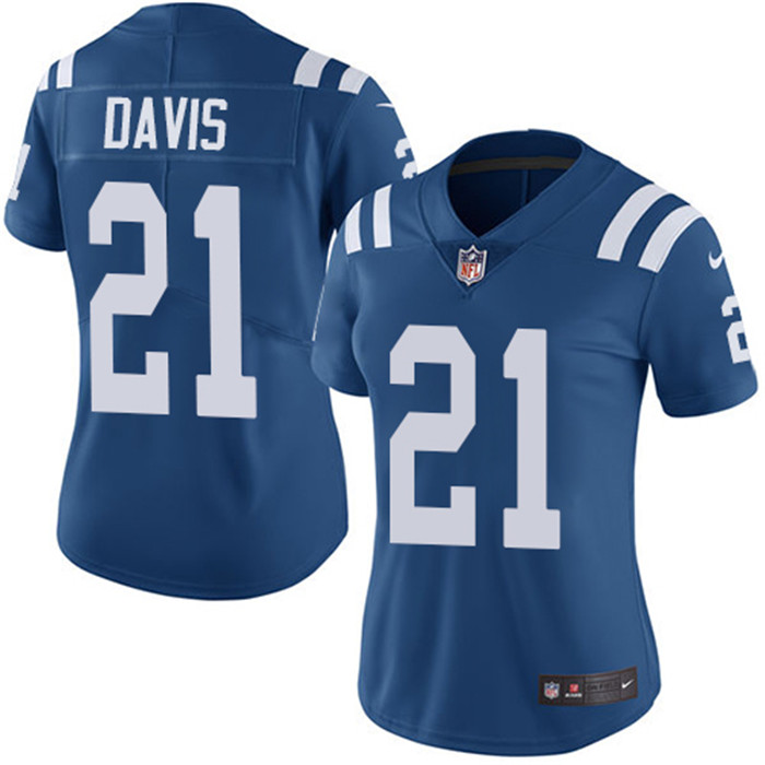 Colts 21 Vontae Davis Royal Women Vapor Untouchable Limited Jersey