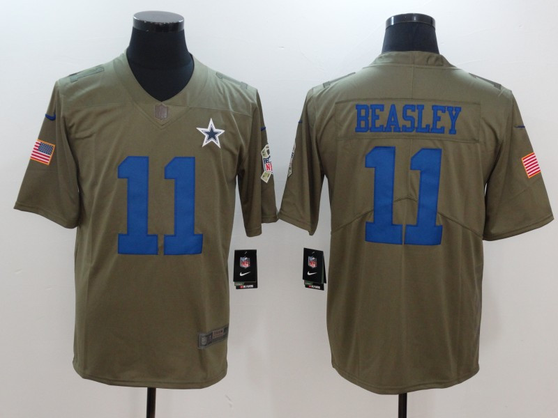 Cowboys 11 Cole Beasley Olive Salute To Service Limited Jersey