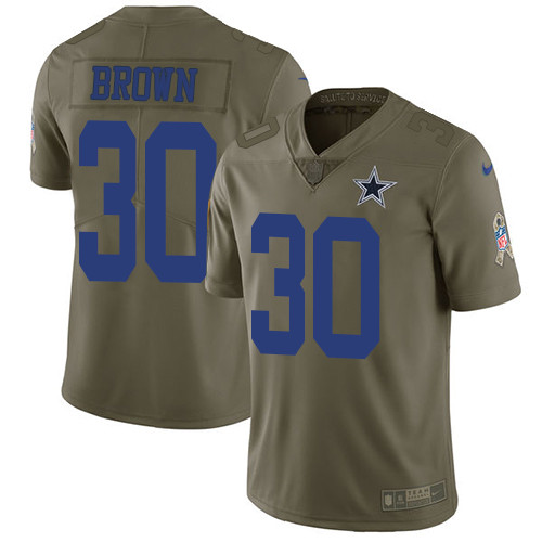Cowboys 30 Anthony Brown Olive Salute To Service Limited Jersey