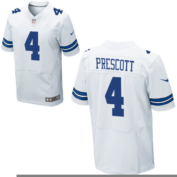 Cowboys 4 Dak Prescot White Elite Jersey