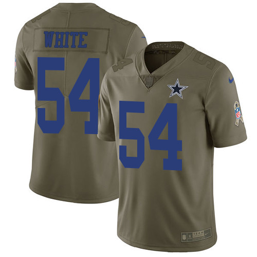 Cowboys 54 Randy White Olive Salute To Service Limited Jersey