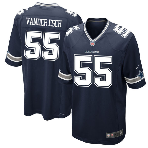 Cowboys 55 Leighton Vander Esch Navy 2018 NFL Draft Pick Elite Jersey