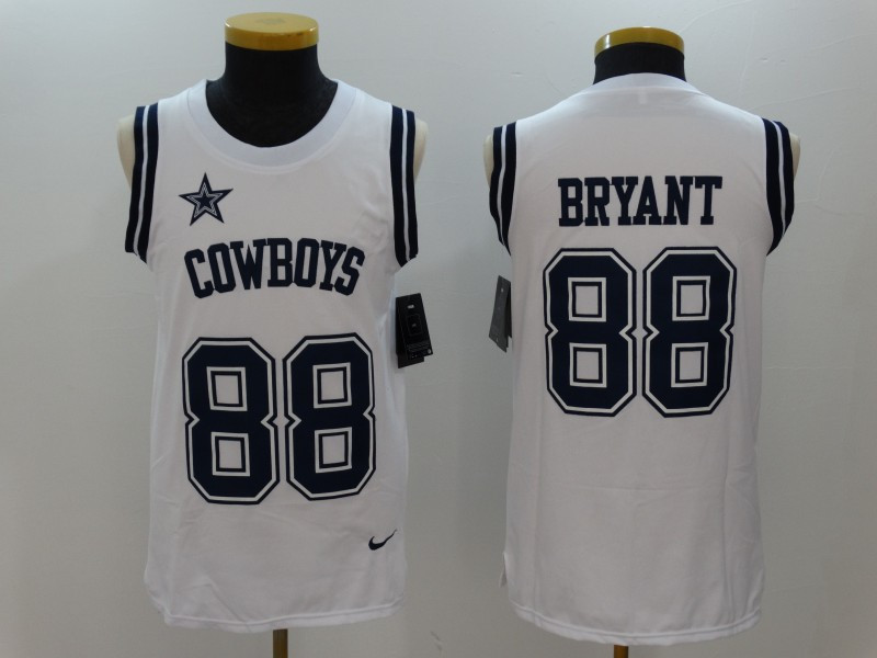 Cowboys 88 Dez Bryant White Color Rush Name & Number Tank Top
