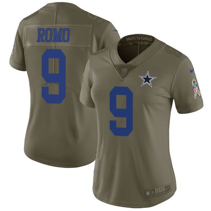 Cowboys 9 Tony Romo Olive Salute To Service Limited Jersey