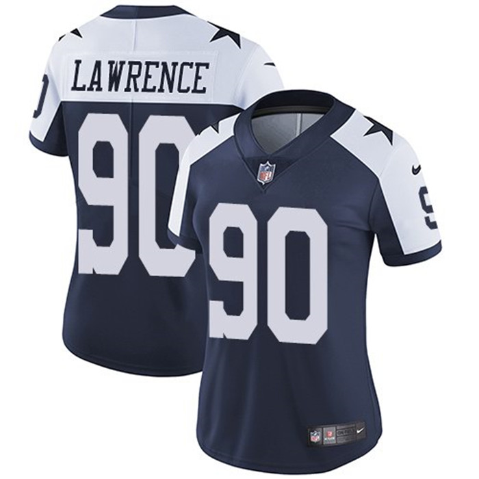 Cowboys 90 Demarcus Lawrence Navy Alternate Women Vapor Untouchable Limited Jersey