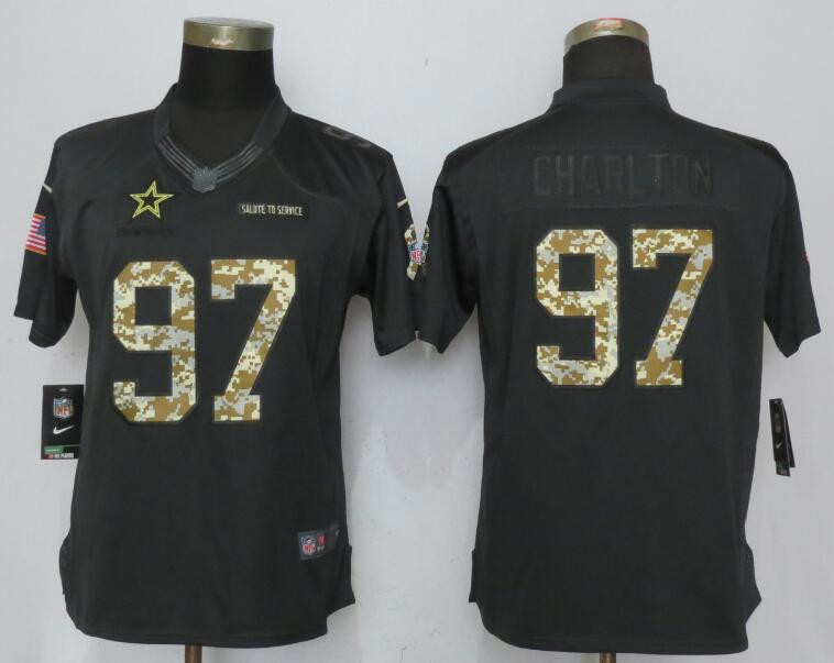 Cowboys 97 Taco Charlton Anthracite Women Salute to Service Limited Jersey
