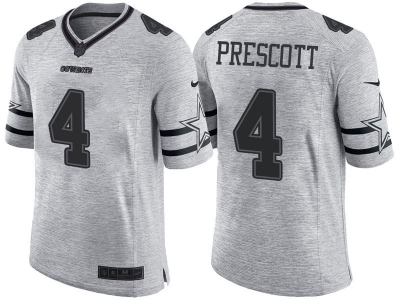 Dallas Cowboys 4 Dak Prescott 2016 Gridiron Gray II Men NFL Limited Jersey