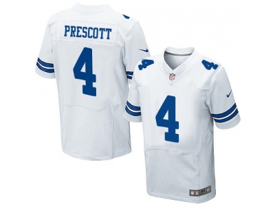 Dallas Cowboys 4 Dak Prescott White Men Stitched NFL Elite Jersey