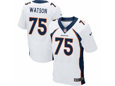Denver Broncos 75 Menelik Watson Elite White NFL Jersey