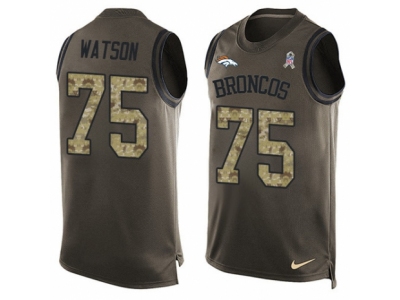 Denver Broncos 75 Menelik Watson Limited Green Salute to Service Tank Top NFL Jersey